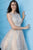 Jovani - Beaded Illusion Jewel A-Line Cocktail Dress JVN63907 In Gray and Nude