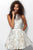 JVN63915 Embroidered Halter Neck A-line Dress