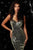 Jovani - Short Sequined V-neck Fitted Dress JVN64156 - 1 pc Black in Size 2 and 1 pc Gold in Size 4 Available