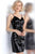 Jovani - Short Sequined V-neck Fitted Dress JVN64156 - 1 pc Black In Size 2 Available