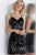 Jovani - Short Sequined V-neck Fitted Dress JVN64156 - 1 pc Black In Size 2 Available