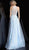 Jovani - JVN64157 Sleeveless Lace Embroidered Tulle Gown in Blue