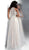 Jovani - JVN64157 Sleeveless Lace Embroidered Tulle Gown in Silver