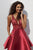 JVN64206 Embellished Deep V-neck A-line Dress