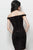 JVN64563 Shimmer Fabric Off-Shoulder Fitted Dress