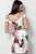 JVN64961 Floral Printed Off-shoulder Sheath Mini Dress