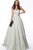 Jovani - JVN65851 Metallic Crisscross Strapped A-Line Gown