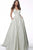 Jovani - JVN65851 Metallic Crisscross Strapped A-Line Gown