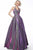 Jovani - JVN65851 Metallic Crisscross Strapped A-Line Gown