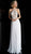Jovani - JVN66065 Keyhole Illusion Halter Chiffon Gown in White