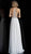 Jovani - JVN66065 Keyhole Illusion Halter Chiffon Gown in White