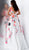 Jovani - JVN66068 Deep V-neck Floral Printed Ballgown in White and Print