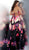 Jovani - JVN66076 Floral Print Strapless Overskirt Gown in Black and Print