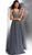 Jovani - JVN66130 Beaded Sleeveless Bodice Long Chiffon Gown in Gray
