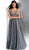 Jovani - JVN66130 Beaded Sleeveless Bodice Long Chiffon Gown in Gray
