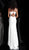 Jovani - JVN66971 Lace Deep V-neck Trumpet Dress With Train in White