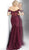 Jovani - Lace Foldover Off Shoulder Corset Trumpet Dress JVN66981 In Red