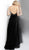 Jovani - JVN67246 Plunging Halter Sheer Overskirt Gown in Black