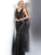 Jovani - Sequined Plunging V-neck Sheath Gown JVN67248 In Black and Neutral