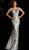 Jovani - JVN67256 Sequined Plunging Off Shoulder Long Gown in Silver