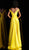 Jovani - JVN67752 Off-Shoulder Long A-line Dress With Slit In Yellow