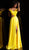 Jovani - JVN67752 Off-Shoulder Long A-line Dress With Slit In Yellow
