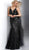  Jovani - JVN68131 Metallic Sequined Long Sheath Gown in Black