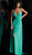 Jovani - Plunging Wrap-Over High Slit A-Line Evening Dress JVN68176 - 1 pc Green In Size 6 Available