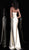 Jovani - JVN68297 Ruched Metallic Strapless High Slit Gown in Gold