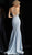 Jovani - JVN68317 Beaded Deep V-neck Mermaid Dress In Blue