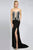 JVN94208 Illusion and Beaded Fitted Gown