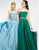 JVN98107 Strapless Ruched A-Line Evening Gown