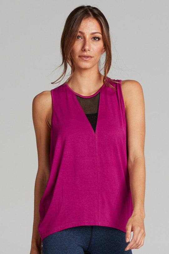 Jade Muscle Tank - Raspberry