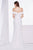Jadore - J14003 Embellished Plunging V-neck Mikado A-line Dress In White