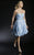 Janique - Ruched Sweetheart Cocktail Dress A039 in Blue