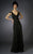 Janique - Unique Evening Gown with Ruffle Inserts J026 In Black