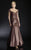 Janique  J041 Iridescent Taffeta Dress In Brown