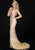Jasz Couture - 6265 Plunging Fitted Sleeveless Evening Gown In Neutral