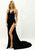 Jasz Couture - Halter Long Gown with Slit 5959 in Black