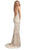 Lush by Jasz Couture - Embellished V-Neck Sheath Dress 1326 in White
