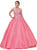 Dancing Queen - 1196 Beaded High Neck Quinceanera Dress In Pink