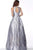 Jovani - 66104 Sleeveless Jewel A-line Long Dress In Gray and Purple