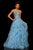 Sherri Hill - 52504 Strapless Metallic Lace Beaded Ballgown In Blue