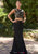 Jolene Collection - 18007 Two Piece Illusion Bateau Evening Dress  In Black and Neutral