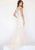 Jolene Collection - 18312 Sheer Bateau Neck Beaded Mermaid Gown In White and Neutral