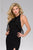 Jovani - Dashing Thigh High Slit Fitted Evening Gown 27686 in Black