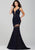 36074 Beaded Lace V Neck Mermaid Gown