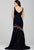 36074 Beaded Lace V Neck Mermaid Gown