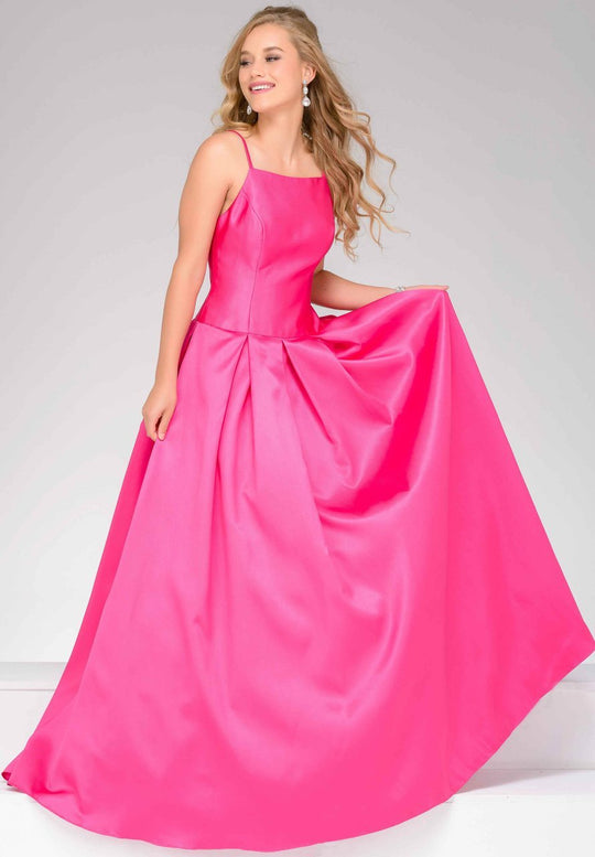 Luminous Straight-Across Satin Ball gown 48336