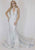 55414 Plunging Glitter Jersey Mermaid Gown